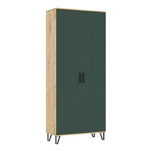 Шкаф 900x414x2130 Флэш Браш Мени Грин/дуб крафт МДФ