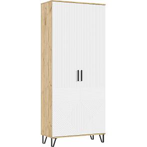 Шкаф 900x414x2130 Флэш Браш Вайт/дуб крафт МДФ