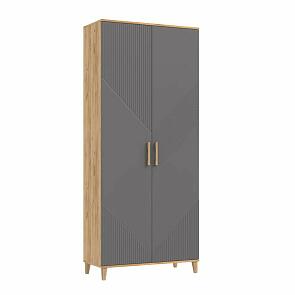Шкаф 900x414x2100 Ирис Браш Графит/дуб крафт МДФ