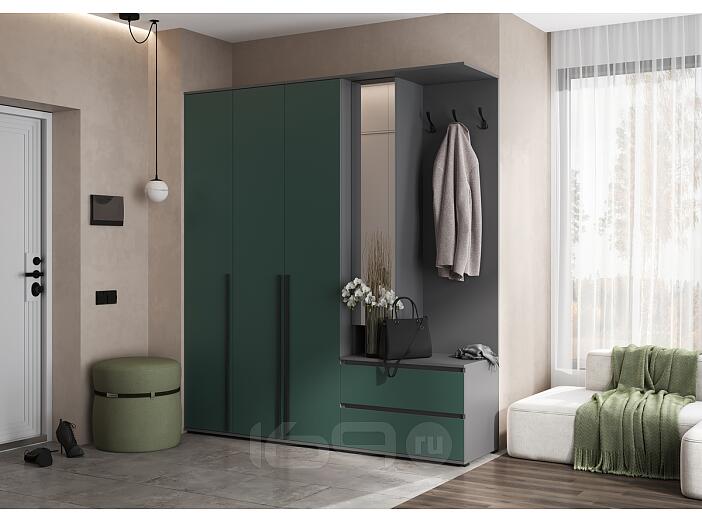 Норд прихожая 1 Изумрудный/Графит 2000*510*2236