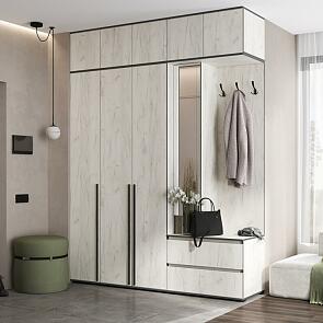 Норд прихожая 2 Дуб Крафт Белый/Дуб Крафт Белый 2000*510*2654