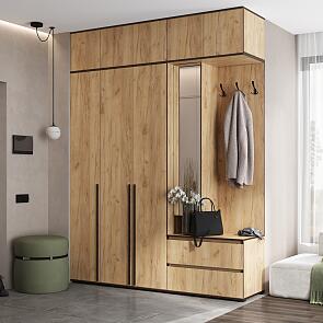 Норд прихожая 2 Дуб Крафт/Дуб Крафт 2000*510*2654