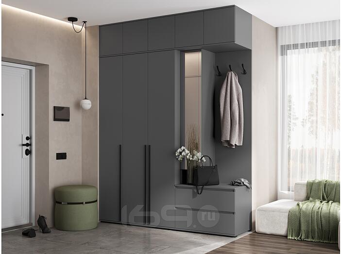 Норд прихожая 2 Графит/Графит 2000*510*2654