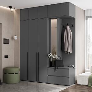 Норд прихожая 2 Графит/Графит 2000*510*2654