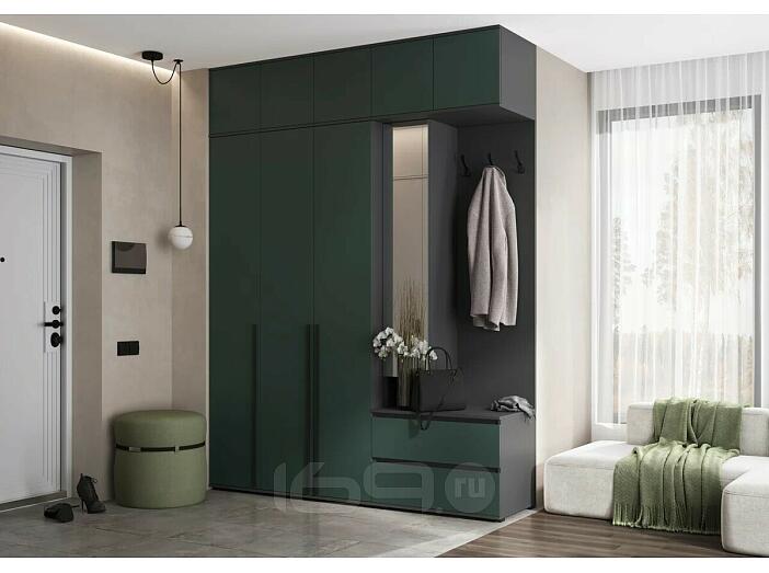 Норд прихожая 2 Изумрудный/Графит 2000*510*2654