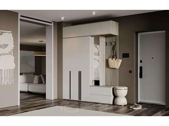 Норд прихожая 2 Кашемир/Дуб Крафт 2000*510*2654