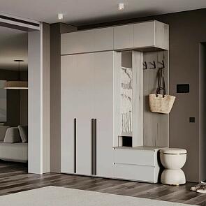 Норд прихожая 2 Кашемир/Дуб Крафт 2000*510*2654