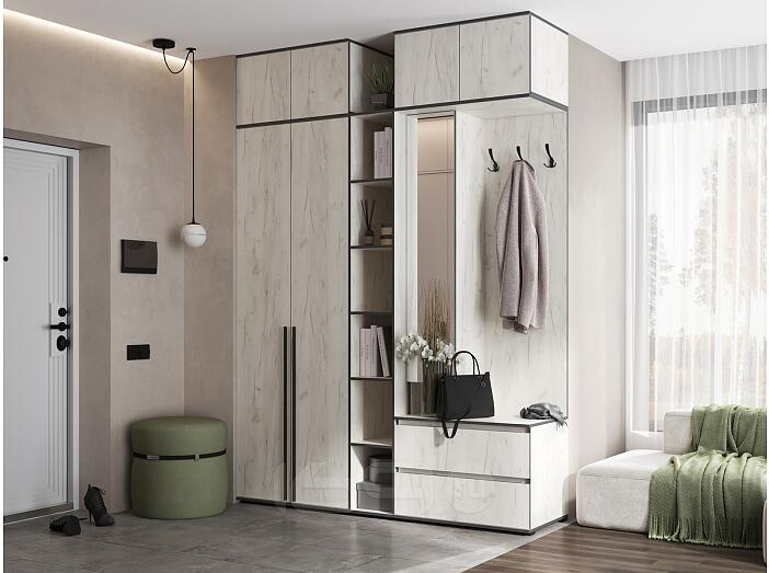 Норд прихожая 3 Дуб Крафт белый/Дуб Крафт Белый 1900*510*2654