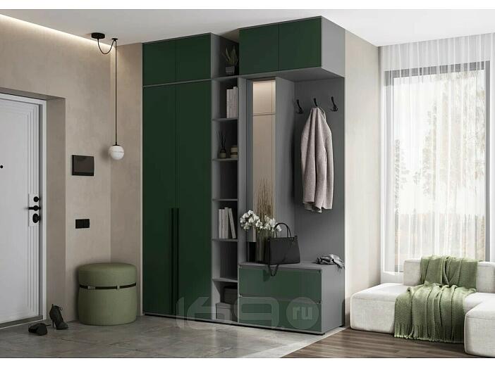 Норд прихожая 3 Изумрудный/Графит 1900*510*2654