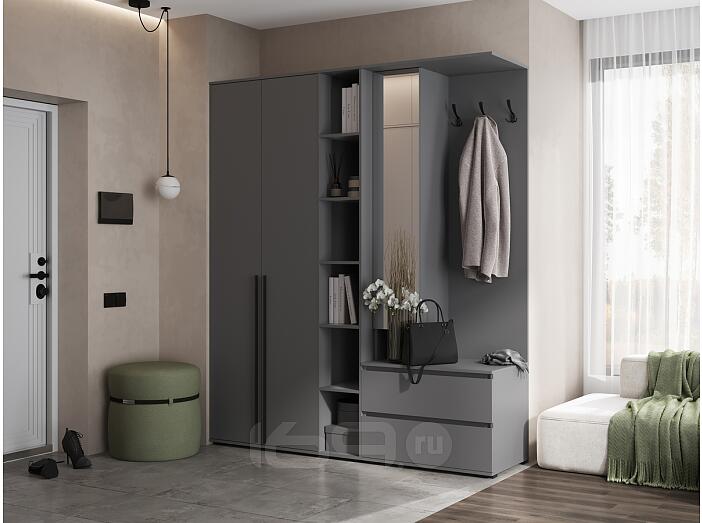 Норд прихожая 4 Графит/Графит 1900*510*2236