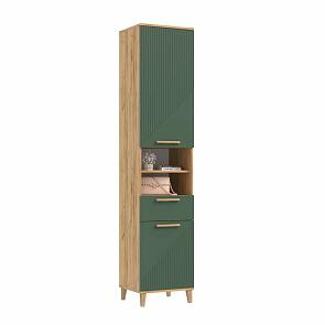 Шкаф 450x414x2100 Ирис Браш Мени Грин/дуб крафт МДФ