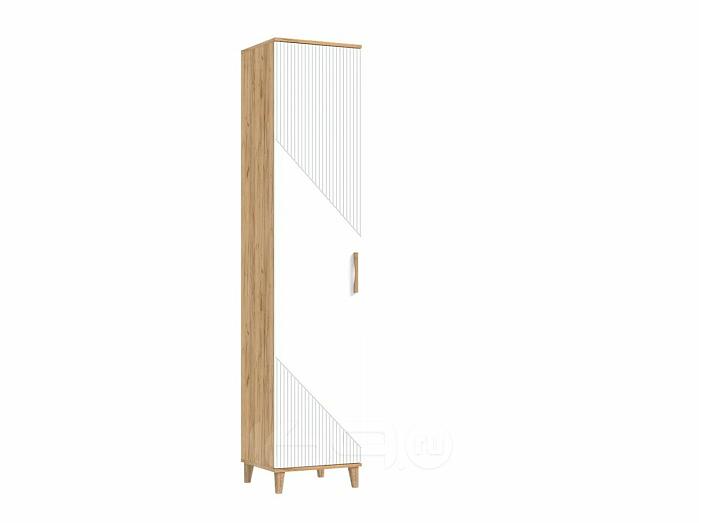 Шкаф 450x414x2100 Ирис Браш Вайт/дуб крафт МДФ