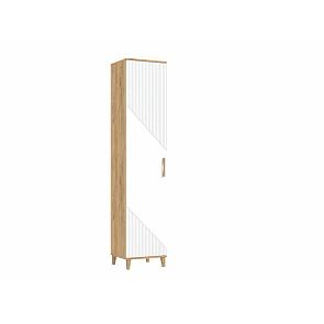 Шкаф 450x414x2100 Ирис Браш Вайт/дуб крафт МДФ