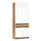 Прихожая Роджина Шкаф 2-х ств (Белый глянец/Дуб крафт, Дуб крафт)