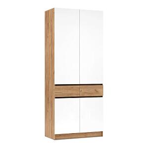 Шкаф 1000x520x2400 Роджина Белый глянец, Дуб Крафт/дуб крафт ЛДСП