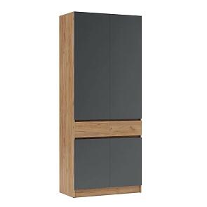 Шкаф 1000x520x2400 Роджина Графит, Дуб Крафт/дуб крафт ЛДСП