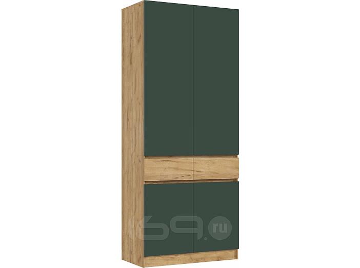 Шкаф 1000x520x2400 Роджина Изумрудный, Дуб Крафт/дуб крафт ЛДСП
