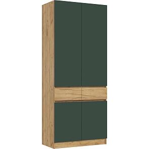 Шкаф 1000x520x2400 Роджина Изумрудный, Дуб Крафт/дуб крафт ЛДСП