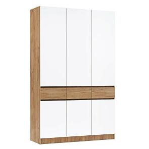 Шкаф 1500x520x2400 Роджина Белый глянец, Дуб Крафт/дуб крафт ЛДСП