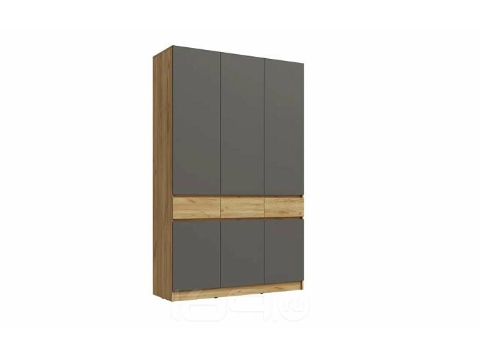 Шкаф 1500x520x2400 Роджина Графит, Дуб Крафт/дуб крафт ЛДСП