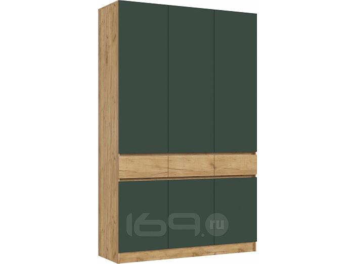 Шкаф 1500x520x2400 Роджина Изумрудный, Дуб Крафт/дуб крафт ЛДСП