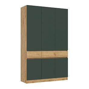 Шкаф 1500x520x2400 Роджина Изумрудный, Дуб Крафт/дуб крафт ЛДСП