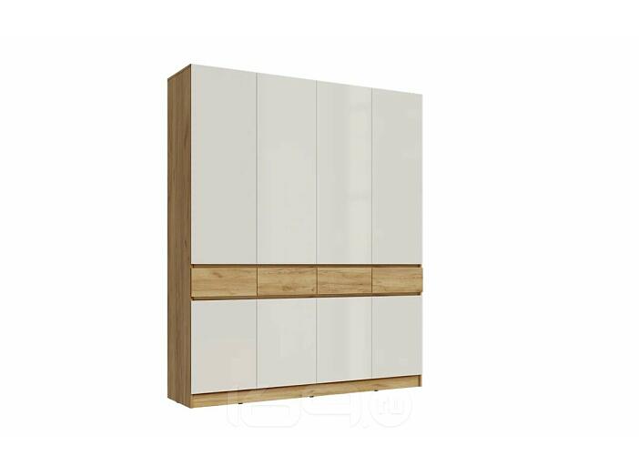 Шкаф 1998x520x2400 Роджина Белый глянец, Дуб Крафт/дуб крафт ЛДСП