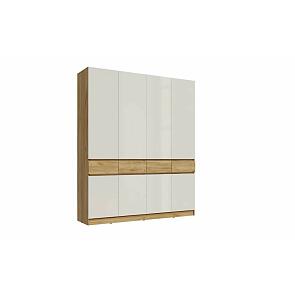Шкаф 1998x520x2400 Роджина Белый глянец, Дуб Крафт/дуб крафт ЛДСП