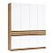 Прихожая Роджина Шкаф 4-х ств (Белый глянец/Дуб крафт, Дуб крафт)