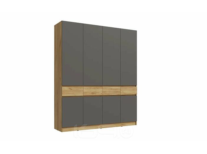 Шкаф 1998x520x2400 Роджина Графит, Дуб Крафт/дуб крафт ЛДСП