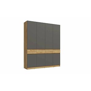 Шкаф 1998x520x2400 Роджина Графит, Дуб Крафт/дуб крафт ЛДСП