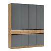 Прихожая Роджина Шкаф 4-х ств (Графит/Дуб крафт, Дуб крафт)
