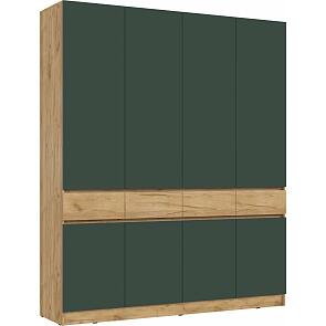 Шкаф 1998x520x2400 Роджина Изумрудный, Дуб Крафт/дуб крафт ЛДСП