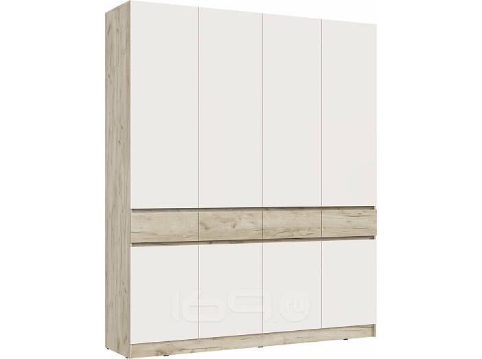 Шкаф 1998x520x2400 Роджина Кашемир, Дуб Крафт серый/дуб крафт серый ЛДСП