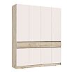 Прихожая Роджина Шкаф 4-х ств (Кашемир/Дуб Крафт серый, Дуб Крафт серый)
