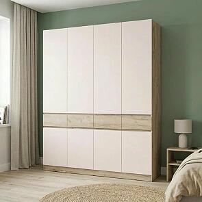 Прихожая Роджина Шкаф 4-х ств (Кашемир/Дуб Крафт серый, Дуб Крафт серый)