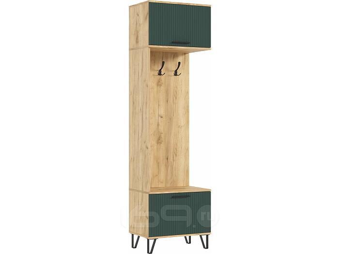 Шкаф 600x410x2130 Флэш Браш Мени Грин/дуб крафт МДФ