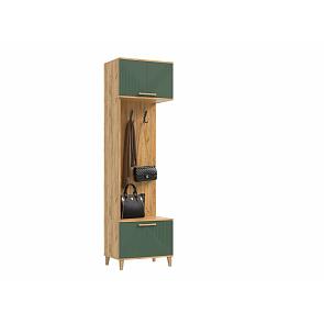 Шкаф 600x414x2130 Ирис Браш Мени Грин/дуб крафт МДФ