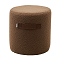 Пуф для гостиной HARTA NINI-02 Тауп, teddy/TKS-03 темно-коричневый, экокожа