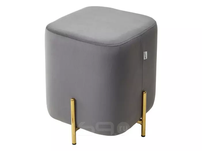 Пуф для гостиной ARES BLUVEL-14 GREY / GOLD Выставочный образец