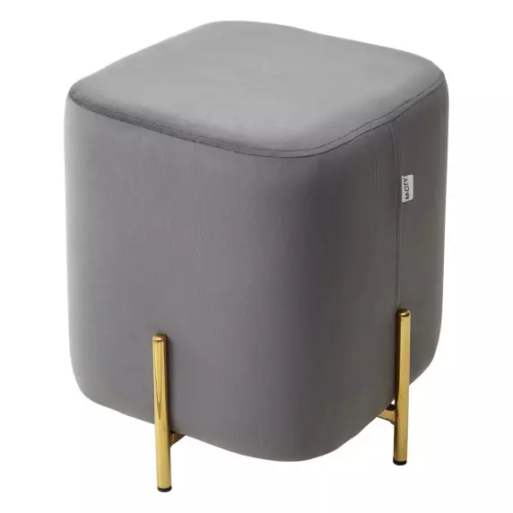 Пуф для гостиной ARES BLUVEL-14 GREY / GOLD Выставочный образец