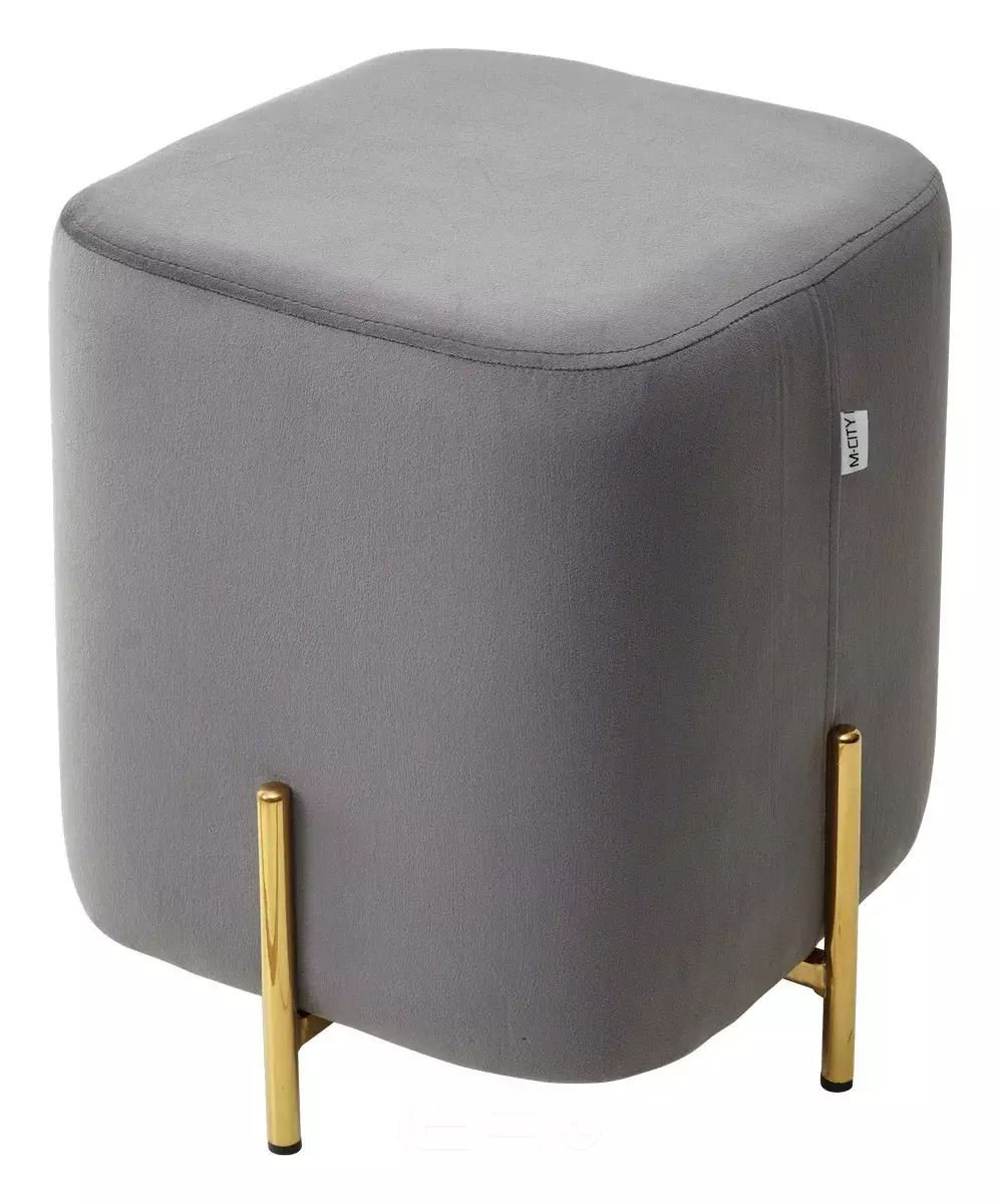 Пуф для гостиной ARES BLUVEL-14 GREY / GOLD Выставочный образец