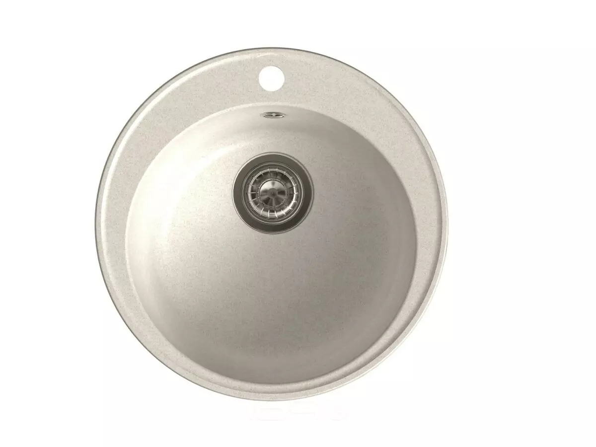 QUARZ (ECO-08) Мойка чаша D=480мм (белый) Выставочный образец