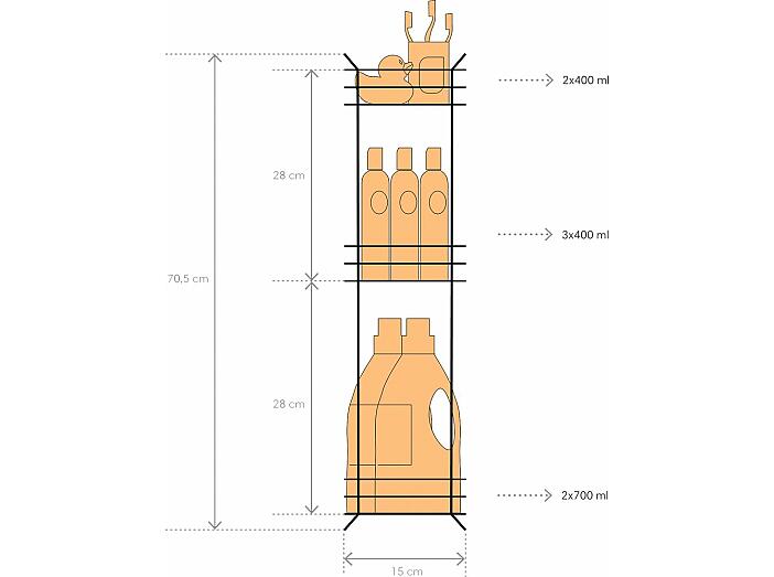 Стеллаж, 18,5х15х70,5 см, цвет хром