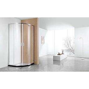 AQ NAA 2142-80 Душевой уголок 1/4 круга, двери развижные 800x800x2000, профиль хром . стекло прозрачное