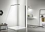AQ WIW 12020BL Душевая перегородка Walk in с держателем 1200x2000 профиль черный, стекло прозрачное