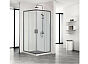 AQ ARI KV08020BL Душевой уголок квадратный, двери раздвижные 800x800x2000 профиль черный, стекло прозрачное