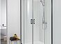 AQ ARI RO 08020BL Душевой уголок 1/4 круга, двери раздвижные 800x800x2000, профиль черный, стекло прозрачное