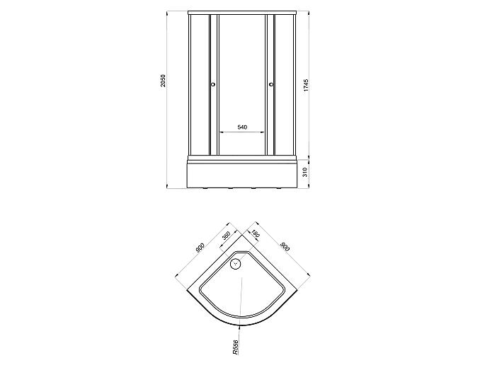 Душевой уголок Triton Стандарт 90*90 В, лен