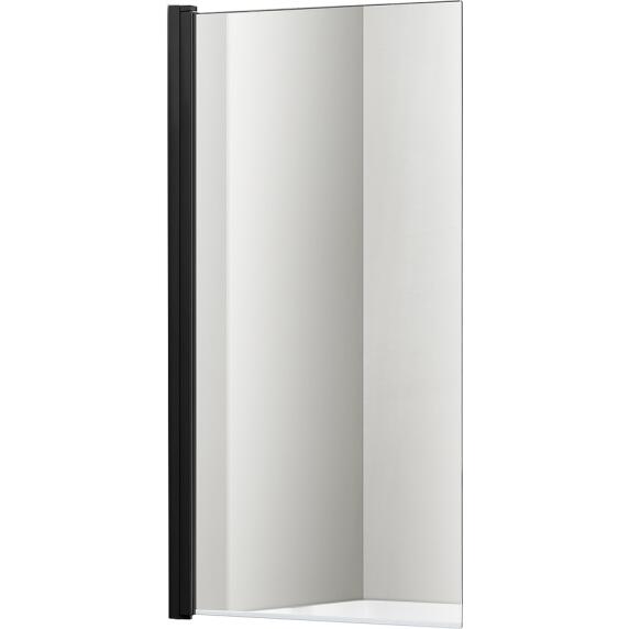 AQ DEL SBA 08015BL Шторка на ванну, одноэлементная, поворотная 800X1500 профиль черный, стекло прозрачное